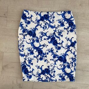 Floral pencil skirt